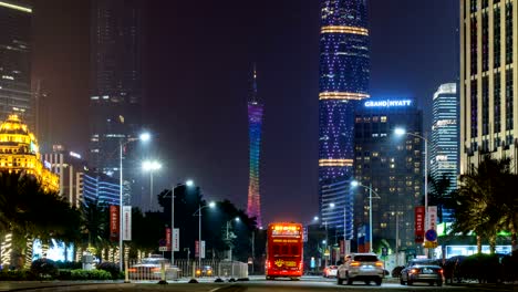 4k time lapse : guangzhou central business district