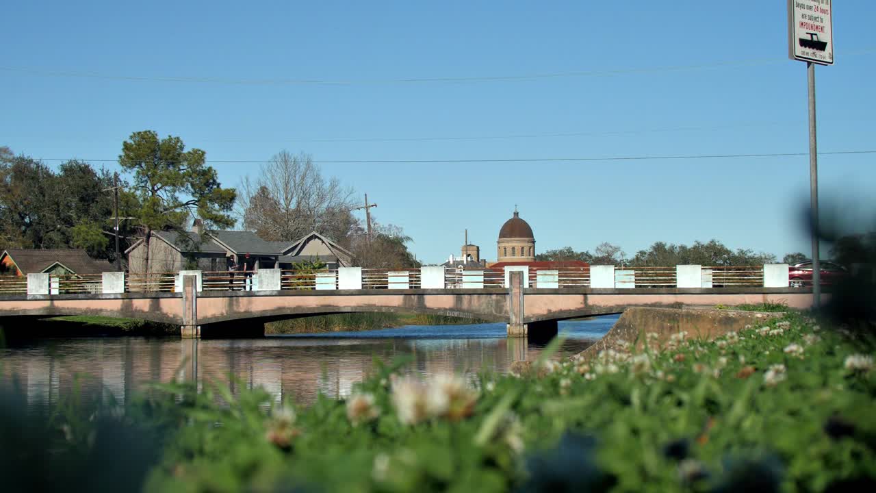 Dumaine Street Bridge New Orleans Exterior Wide Low Foreground