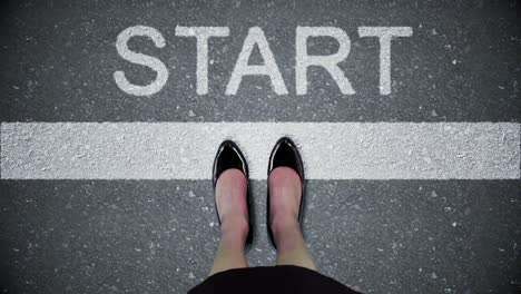 composite video of start written on the road