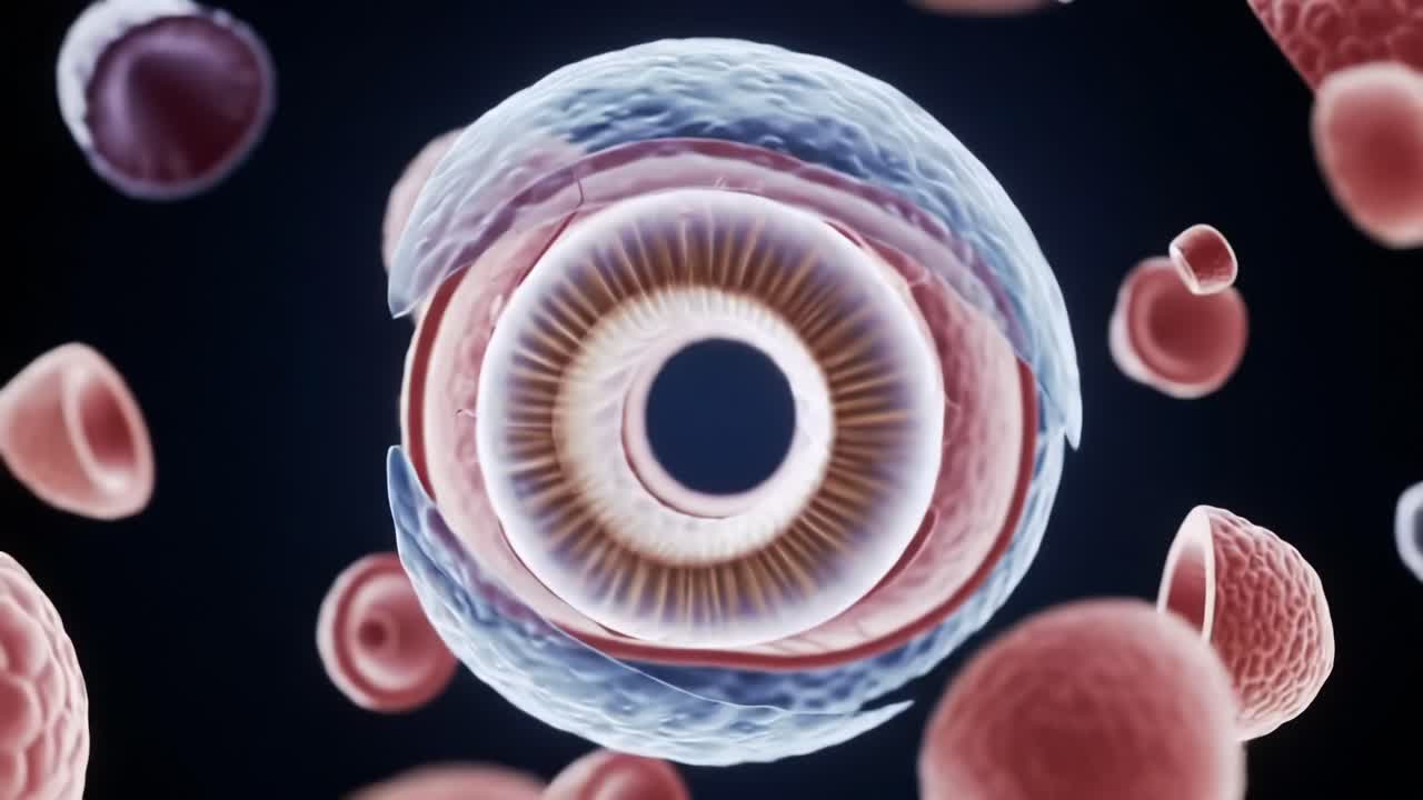 Exploring the Fascinating World of Microscopic Cells: A Journey Through Cellular Structures and Their Interactions in a Beautifully Rendered Video Sequence