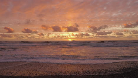 picturesque sky over sunset beach