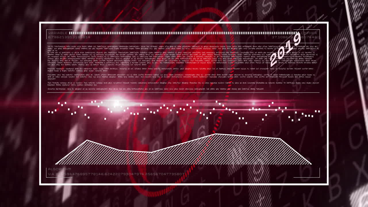Financial data and stock market analysis animation over red and black background