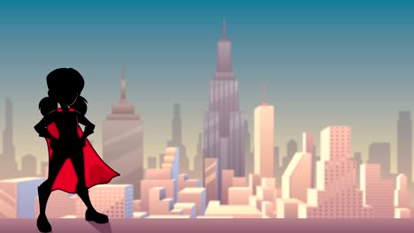 super girl city silhouette