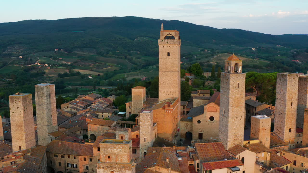 Aerial View of San Gimignano, Tuscany, Italy