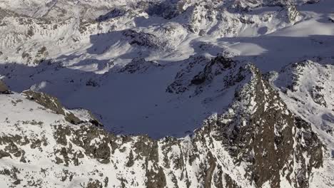 Aerial-of-mountain-scenery-in-Verbier,-Switzerland