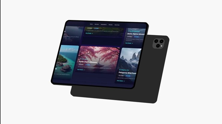 Mockup creativo dello schermo di un tablet