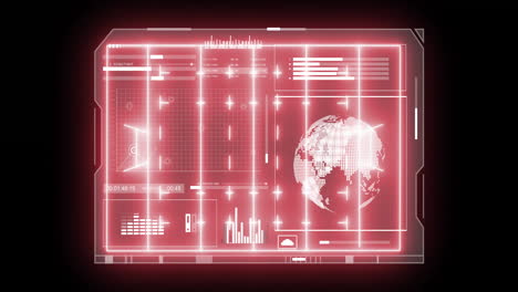 Animation-Der-Digitalen-Datenverarbeitung-Und-Des-Globus-über-Dem-Rugbyfeld-Hintergrund