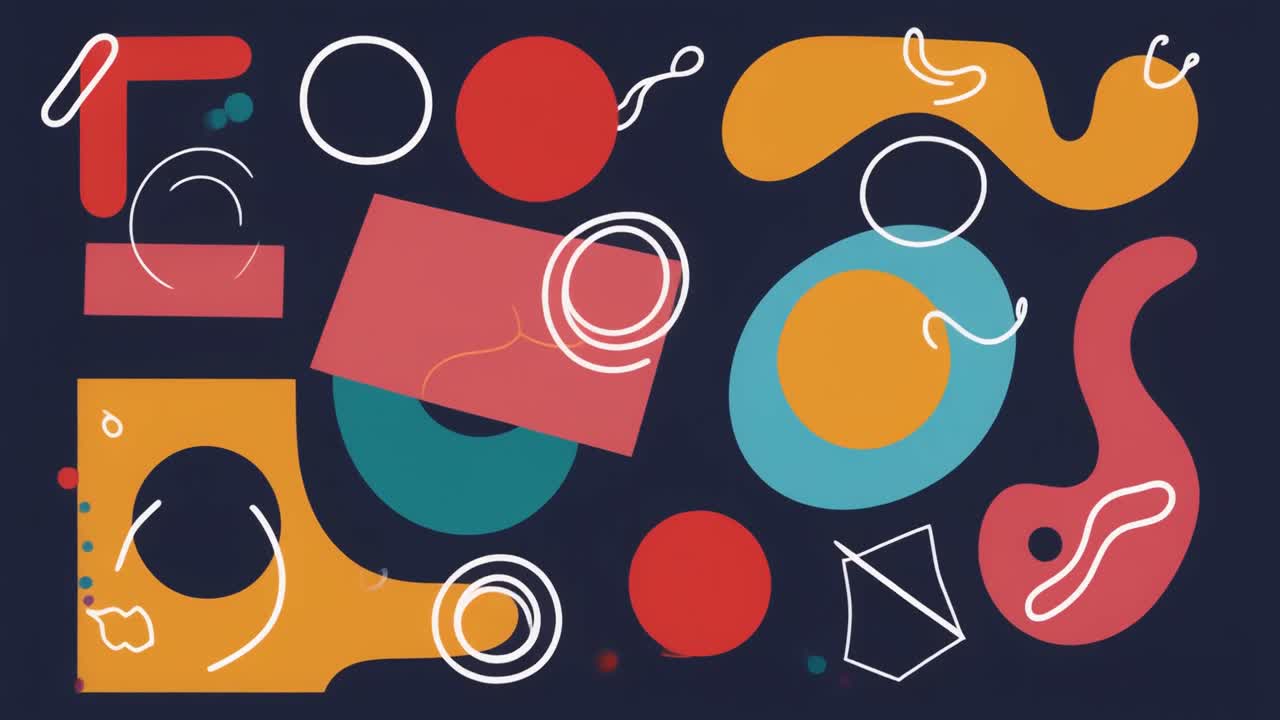 Dynamic Abstract Motion Graphics with Colorful Shapes and Lines