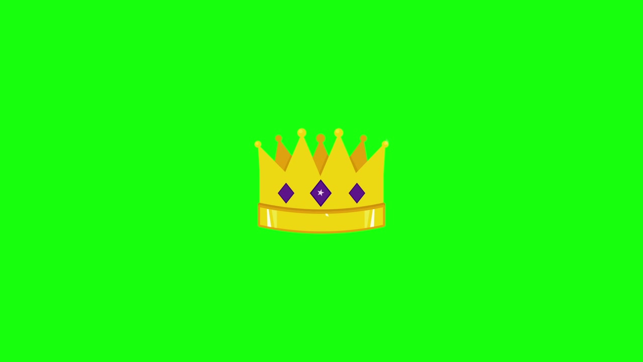 Animiertes goldenes Kronen-Symbol auf Greenscreen