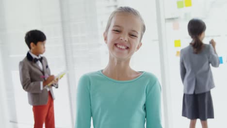 Kids-as-business-executives-smiling-and-working-4k