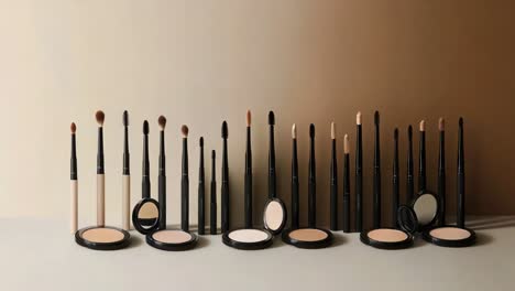 makeup brushes and products
