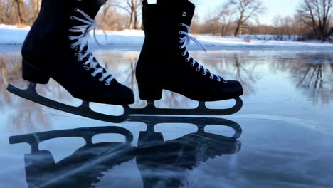 woman ice skating on a frozen lake