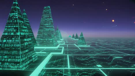 synthwave pyramid landscape