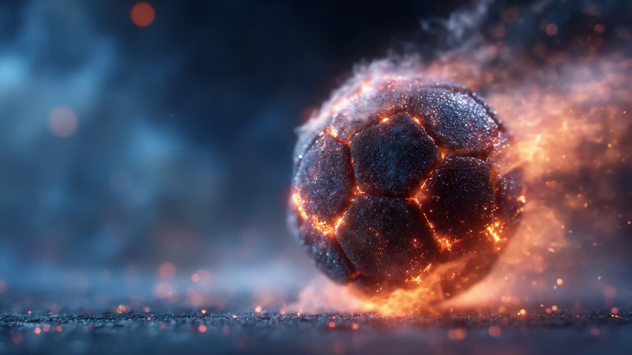 Dynamic Energy Unleashed: A Stunning Visual of a Fiery, Meteoric Ball Captured in Motion, Igniting the Scene with Iridescent Flare and Electrifying Power