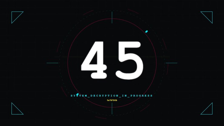 Digital Countdown Timer with System Decryption Interface