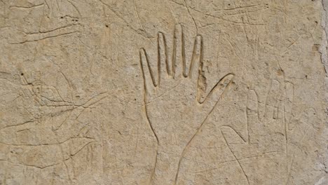 image of a hand on limestone in kazakhstan