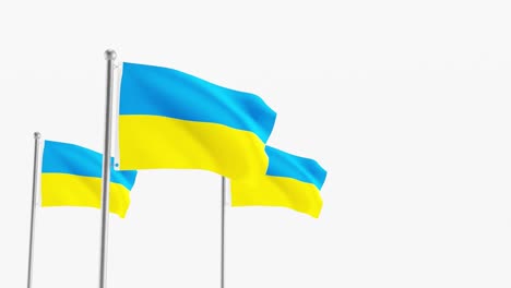 ukraine-flags-waiving-at-wind-in-3d-rendering-animation-with-black-white-background