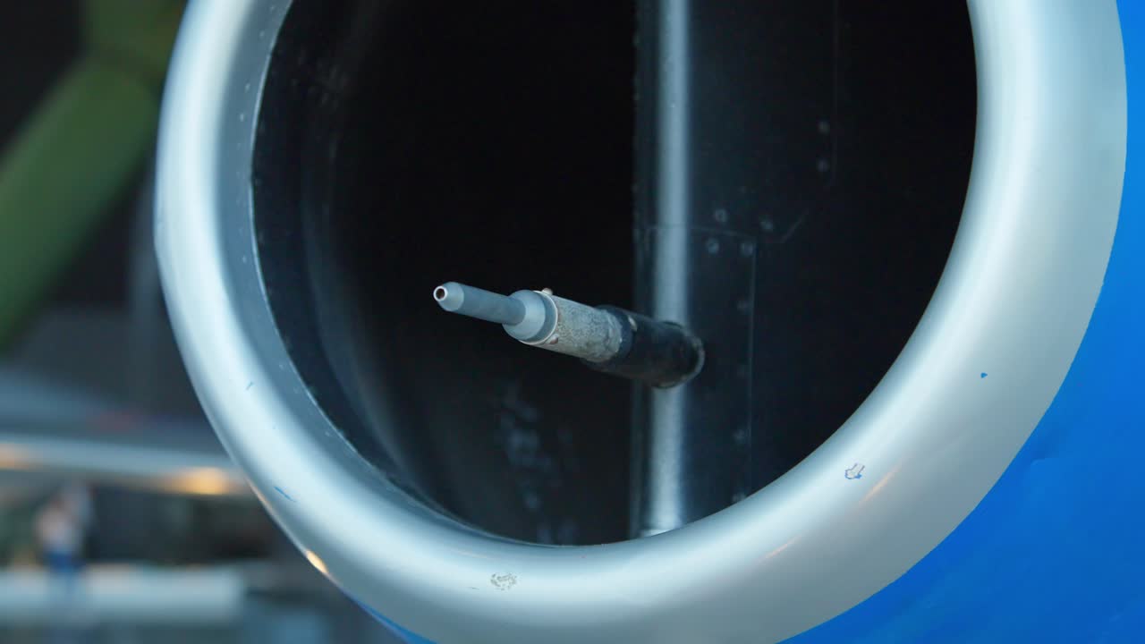 Close-up of Aircraft Pitot Tube for Airspeed Measurement on a Jet