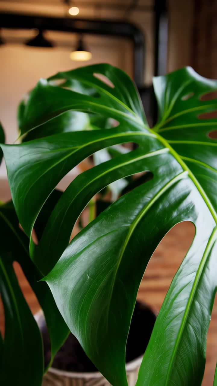 Monstera Deliciosa in Modern Industrial Interior