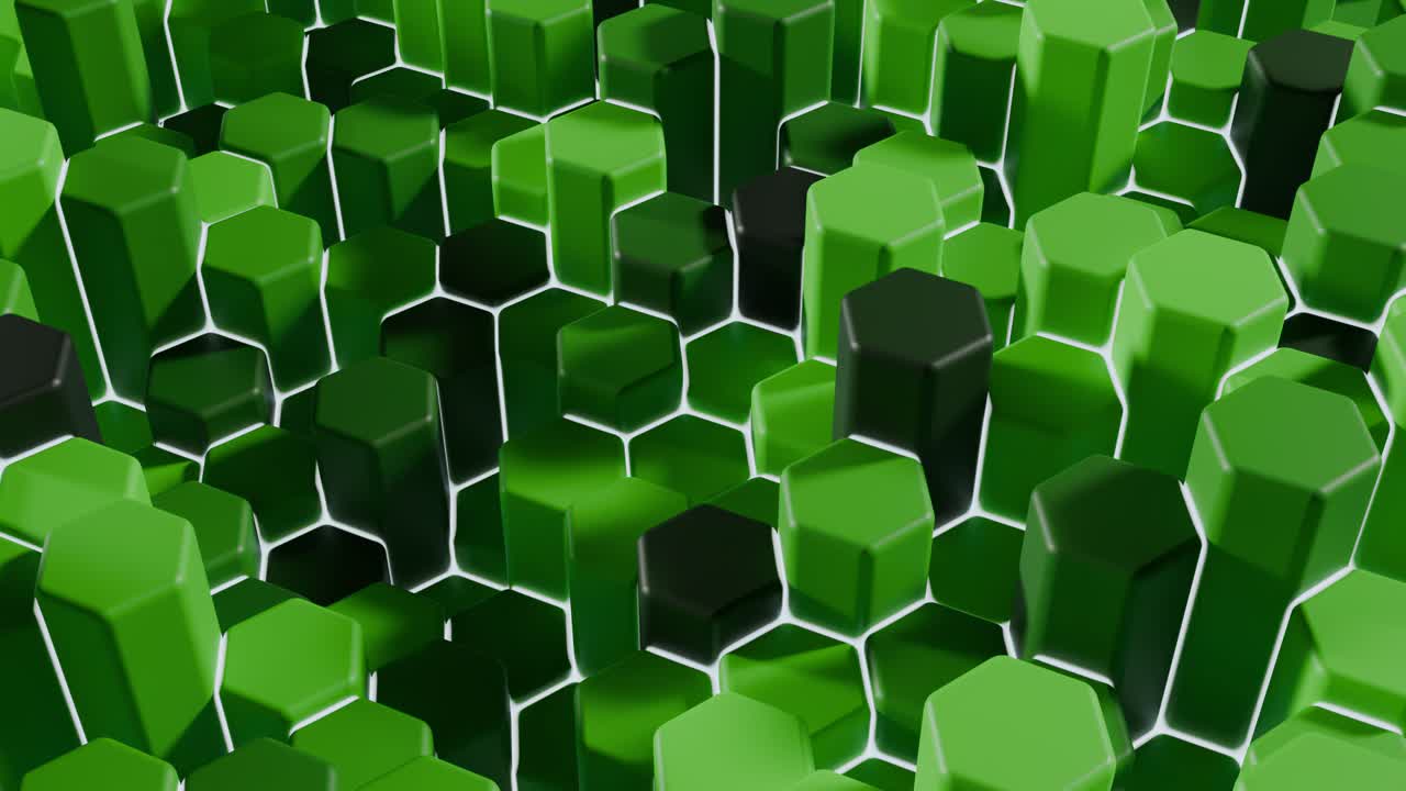 Abstract Green Hexagon Pattern