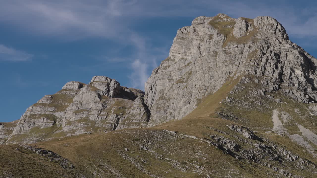 Dramatic Peaks At Durmitor National Park In Montenegro. Static Shot