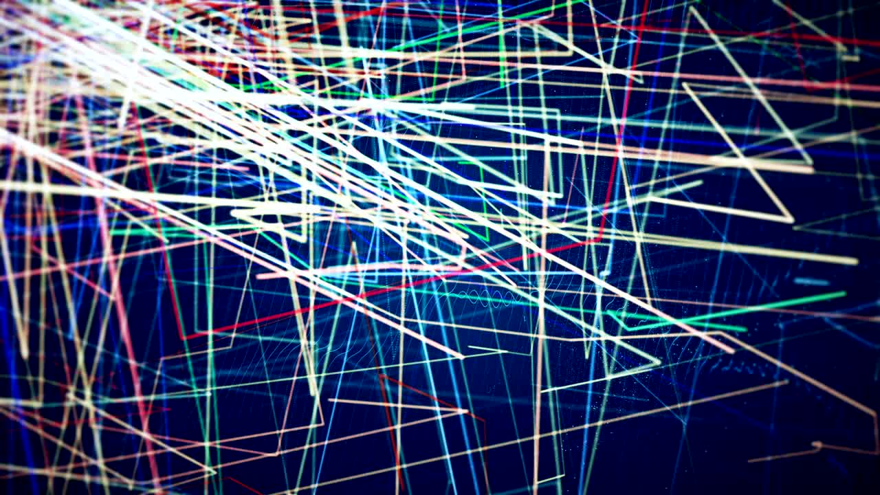 Abstract Loopable CGI motion graphics with multicolor lines