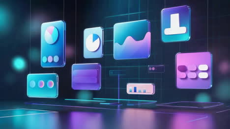 digital data visualization and ui elements