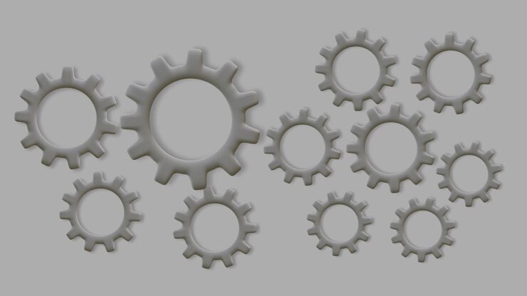 Movimento, Ingranaggio su sfondo grigio. I secondi 2-8 possono essere tagliati per il loop