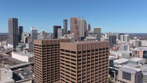 establishing crane shot of downtown atlanta, georgia