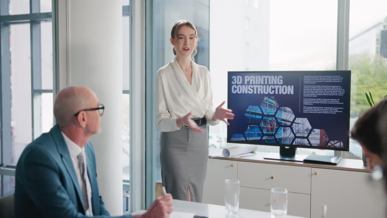 Business meeting presentation in an office