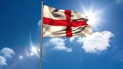 England-Nationalflagge-Weht-Am-Fahnenmast-