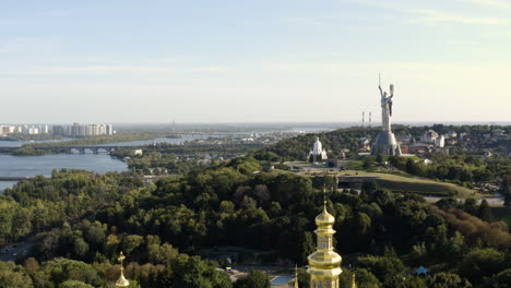 motherland monument from kyiv pechersk lavra in pechersk, kiev, ukraine