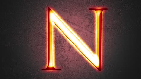 engraved letter n shining