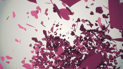 corazones rosados cayendo con el mensaje de san valentín