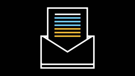 email sign up line icon animation with alpha