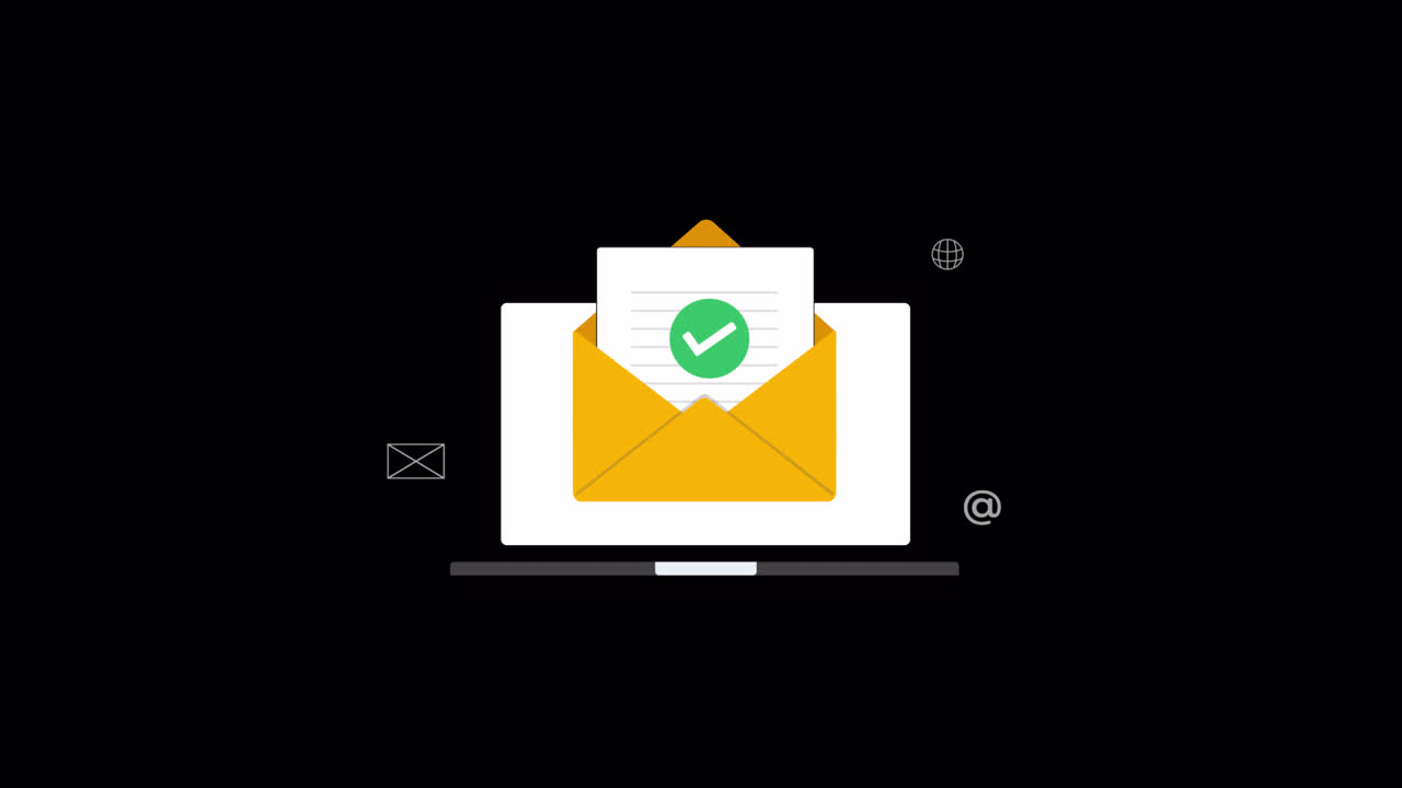 Email Confirmation on Laptop Screen with Checkmark Animation