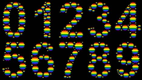 conjunto de números de arco iris