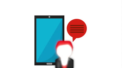 hombre de negocios usando un teléfono inteligente para comunicarse