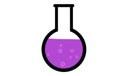 la ciencia de la poción mágica burbujas gráficas púrpuras
