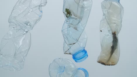 underwater footage of plastic pollution problem concept in ocean