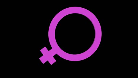 rotating female gender sign.alpha channel