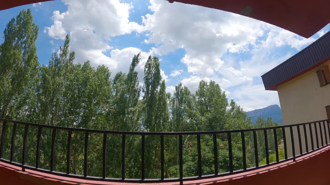 Timelapse from a balcony in the mountains