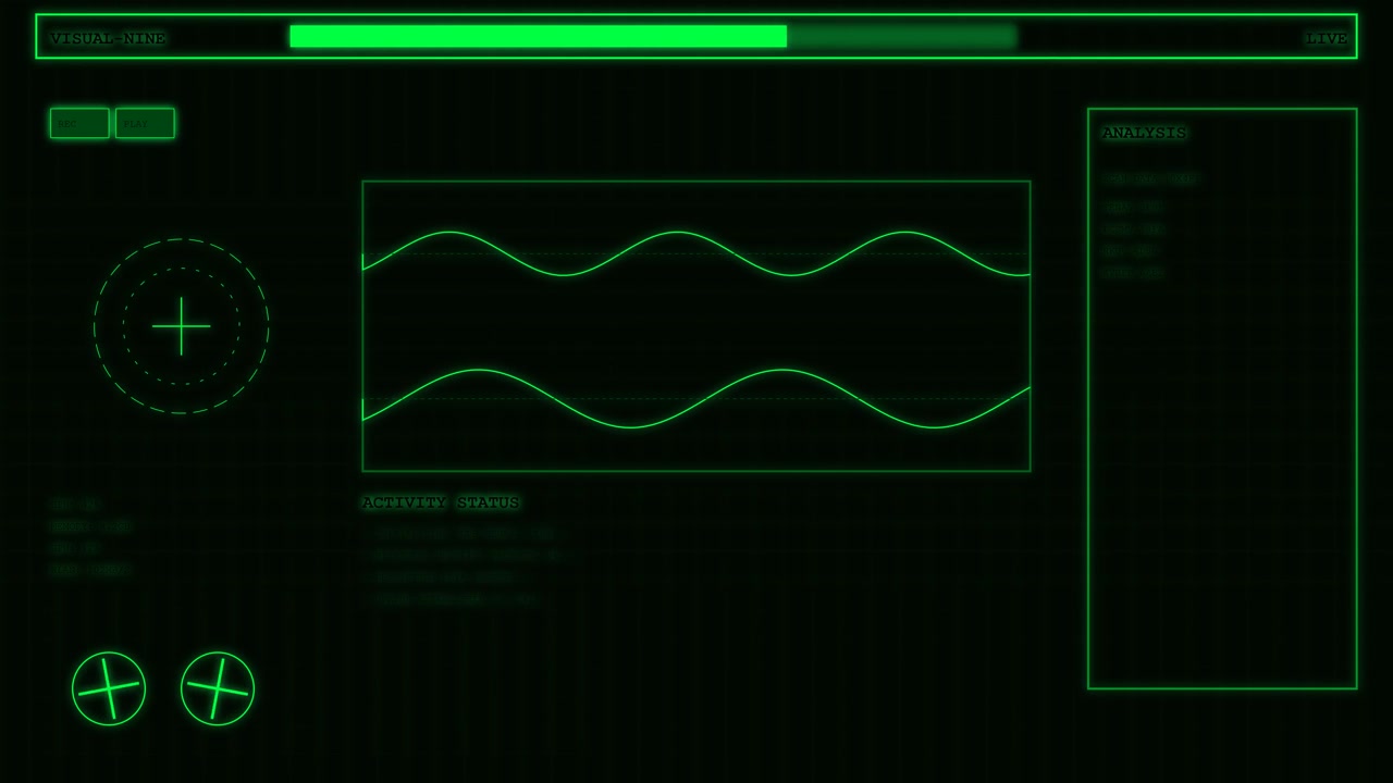 Digital Green Waveform Monitor Interface Display