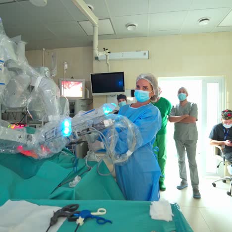 robotic surgical system in hospital. medicine surgical machine with robot surgical system in hospital