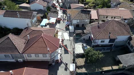 roofs of lonoa city during ethnographic festival pereiro de aguiar lonoa spain