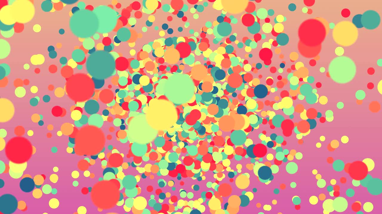 추상적인 다채로운 공이 떨어지는 배경 3d 렌더링