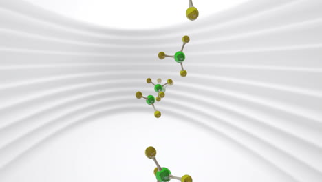 animación de modelos micro de moléculas sobre un fondo gris