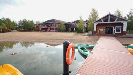 dock and beach in the summer in a nice community