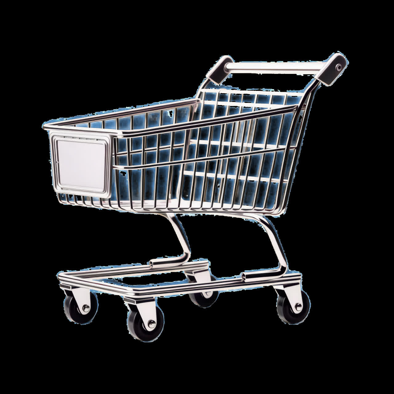 Minimalist shopping cart design animation isolated asset, transparent 4K video, alpha channel