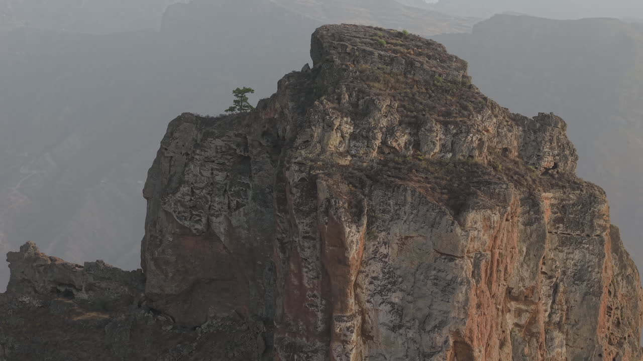 Cinematic Sunset over Roque Bentayga in Tejeda, Gran Canaria